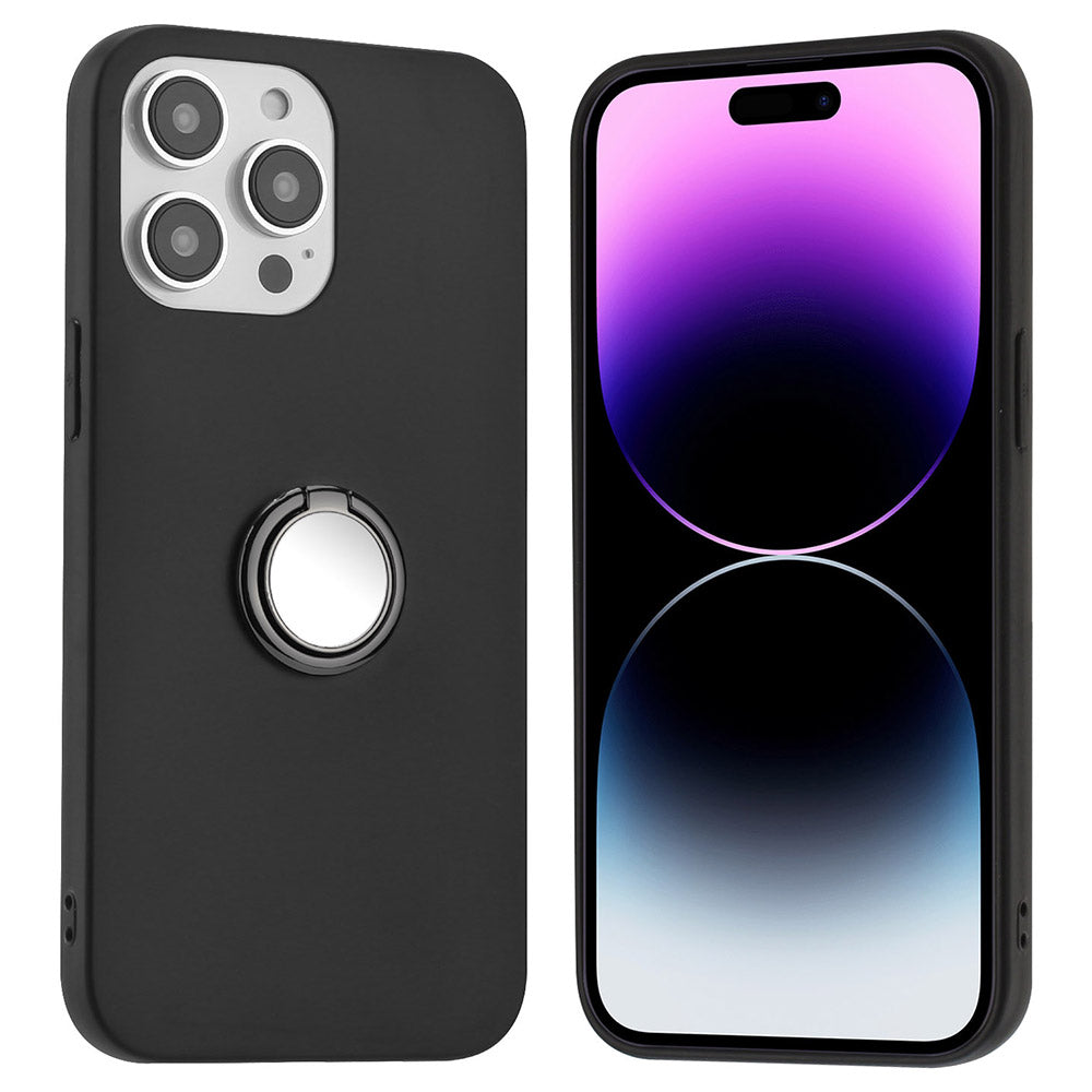 Nárazuvzdorné pouzdro na telefon pro iPhone 15 Pro Max Flexibilní TPU skořepina Zrcadlový kroužek Matný stojánek na telefon Nárazuvzdorné pouzdro na telefon pro iPhone 15 Pro Max Flexibilní TPU skořepina Zrcadlový kroužek Matný stojánek na telefon